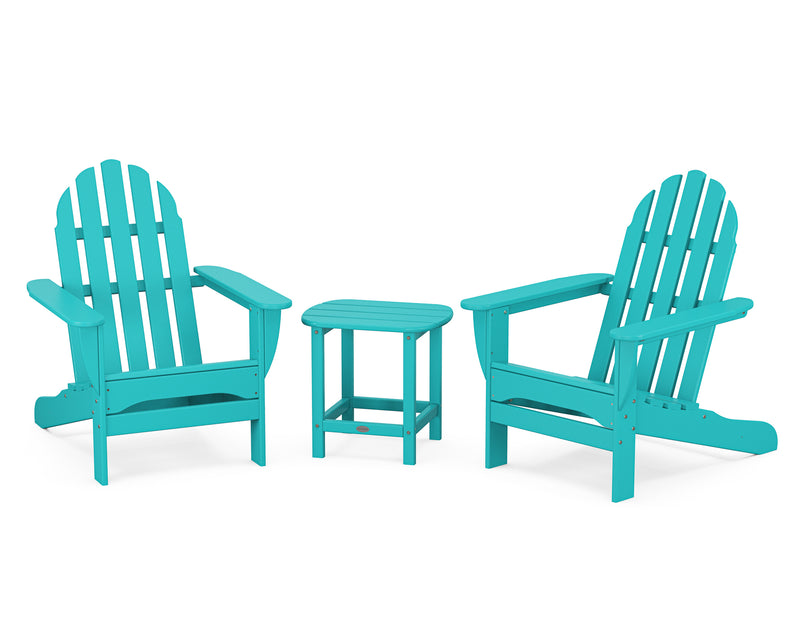 Vineyard 3 Piece Adirondack Set W/ 18" South Beach Side Table - The Great Escape