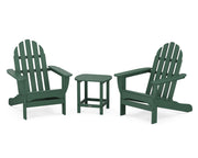 Vineyard 3 Piece Adirondack Set W/ 18" South Beach Side Table - The Great Escape