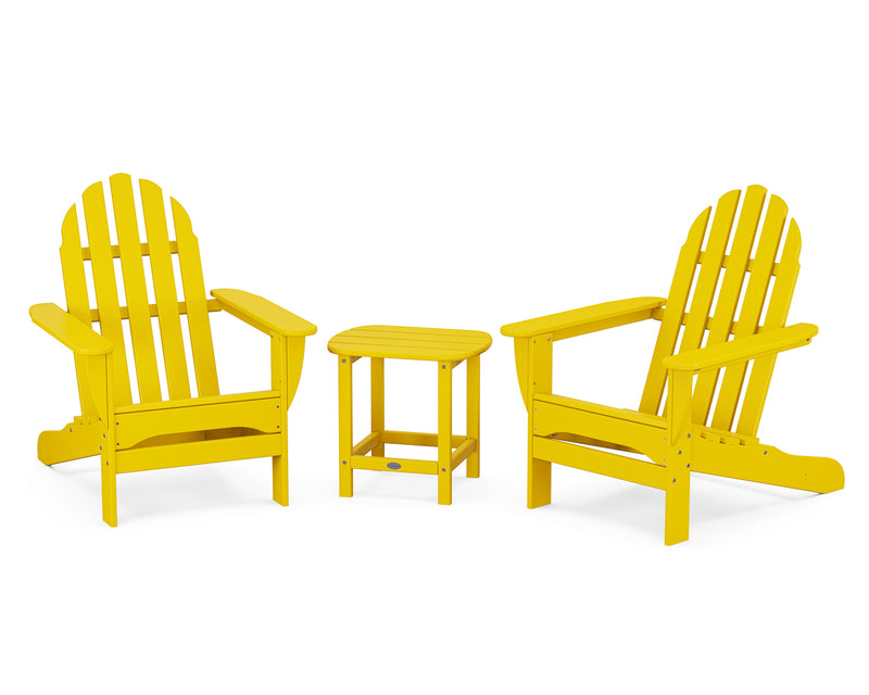 Vineyard 3 Piece Adirondack Set W/ 18" South Beach Side Table - The Great Escape
