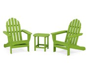 Vineyard 3 Piece Adirondack Set W/ 18" South Beach Side Table - The Great Escape