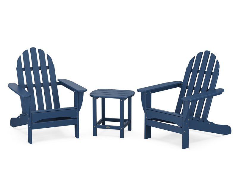 Vineyard 3 Piece Adirondack Set W/ 18" South Beach Side Table - The Great Escape