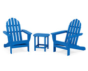 Vineyard 3 Piece Adirondack Set W/ 18" South Beach Side Table - The Great Escape