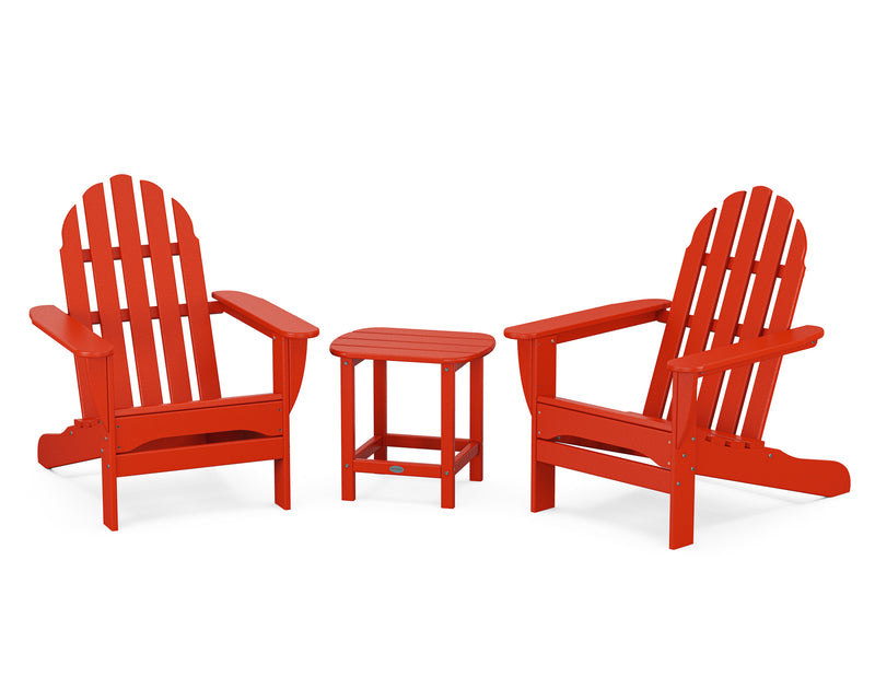 Vineyard 3 Piece Adirondack Set W/ 18" South Beach Side Table - The Great Escape