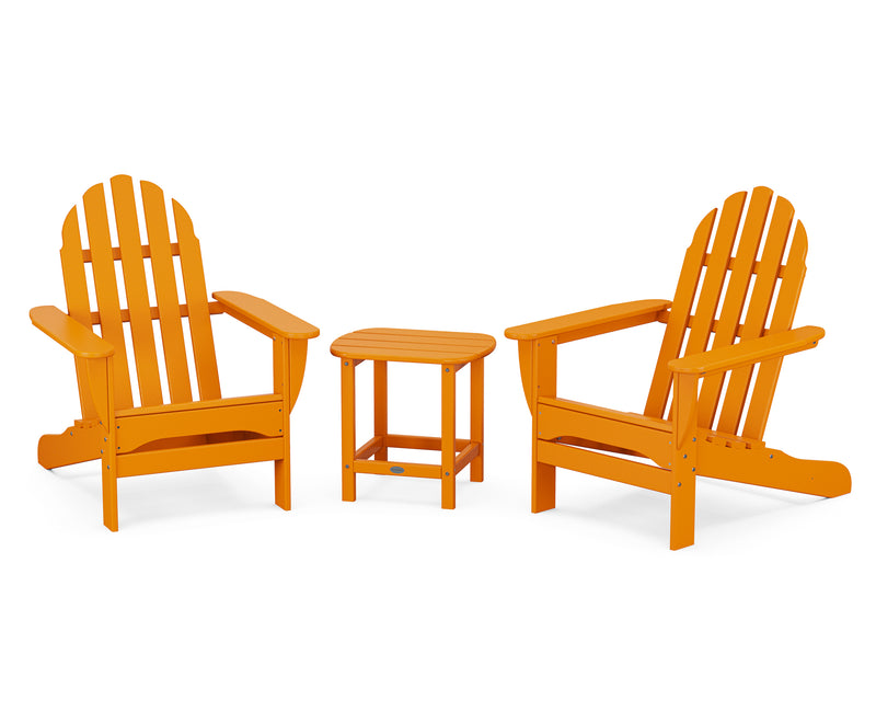 Vineyard 3 Piece Adirondack Set W/ 18" South Beach Side Table - The Great Escape