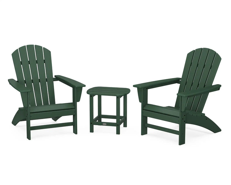 Nautical 3 Piece Adirondack Set W/ 18" South Beach Side Table - The Great Escape
