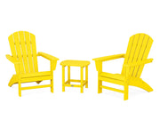 Nautical 3 Piece Adirondack Set W/ 18" South Beach Side Table - The Great Escape