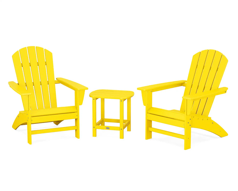 Nautical 3 Piece Adirondack Set W/ 18" South Beach Side Table - The Great Escape