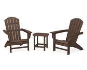 Nautical 3 Piece Adirondack Set W/ 18" South Beach Side Table - The Great Escape