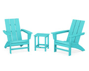 Modern 3 Piece Adirondack Set W/ 18" Long Island Side Table - The Great Escape
