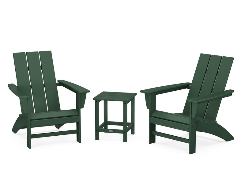 Modern 3 Piece Adirondack Set W/ 18" Long Island Side Table - The Great Escape