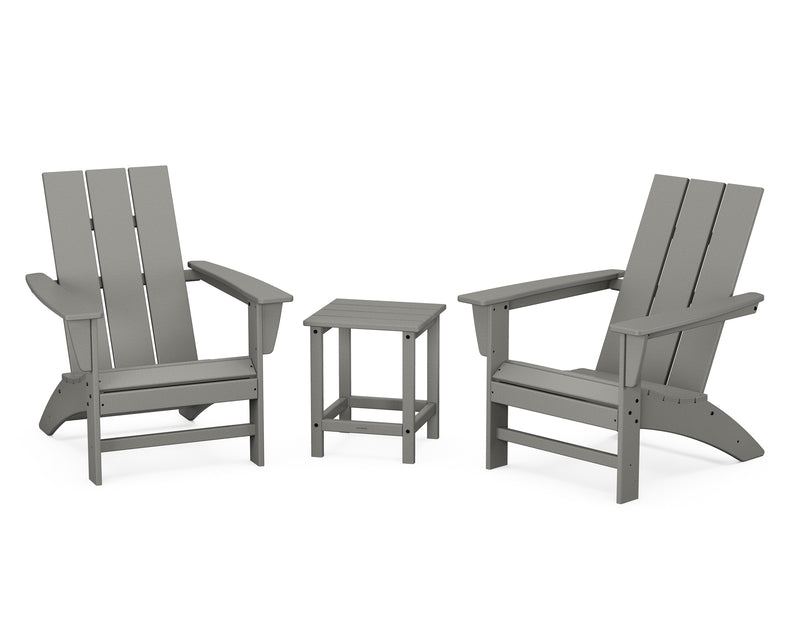 Modern 3 Piece Adirondack Set W/ 18" Long Island Side Table - The Great Escape
