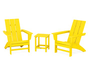 Modern 3 Piece Adirondack Set W/ 18" Long Island Side Table - The Great Escape