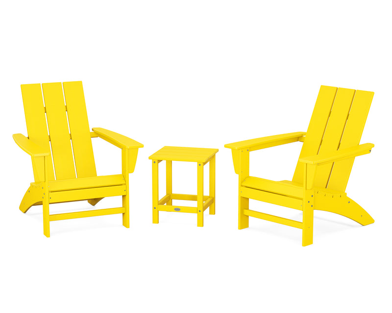 Modern 3 Piece Adirondack Set W/ 18" Long Island Side Table - The Great Escape