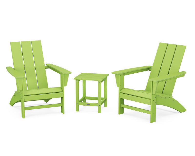 Modern 3 Piece Adirondack Set W/ 18" Long Island Side Table - The Great Escape