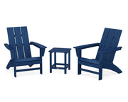 Modern 3 Piece Adirondack Set W/ 18" Long Island Side Table - The Great Escape
