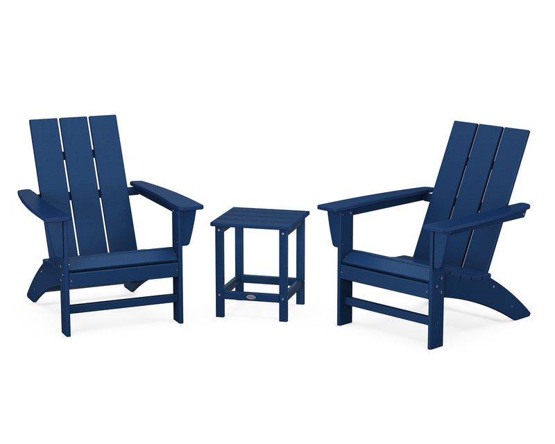 Modern 3 Piece Adirondack Set W/ 18" Long Island Side Table - The Great Escape