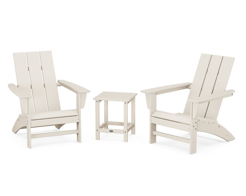 Modern 3 Piece Adirondack Set W/ 18" Long Island Side Table - The Great Escape