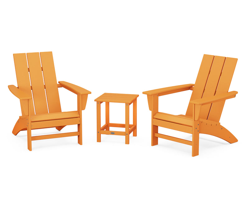 Modern 3 Piece Adirondack Set W/ 18" Long Island Side Table - The Great Escape