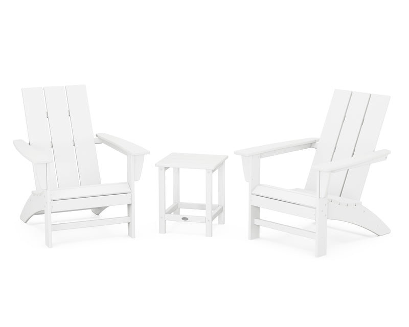 Modern 3 Piece Adirondack Set W/ 18" Long Island Side Table - The Great Escape