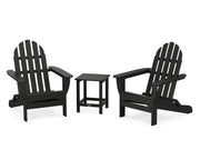 Classic 3 Piece Folding Adirondack Set W/ 18" Long Island Side Table - The Great Escape