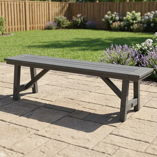 60 Grey Farmhouse Backless Bench - The Great Escape