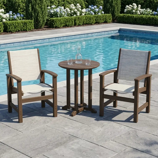 Coastal Sling 3 Piece Bistro Set Kona Select - The Great Escape