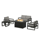 Edge 6 Piece Loveseat Firepit Chat Set - The Great Escape