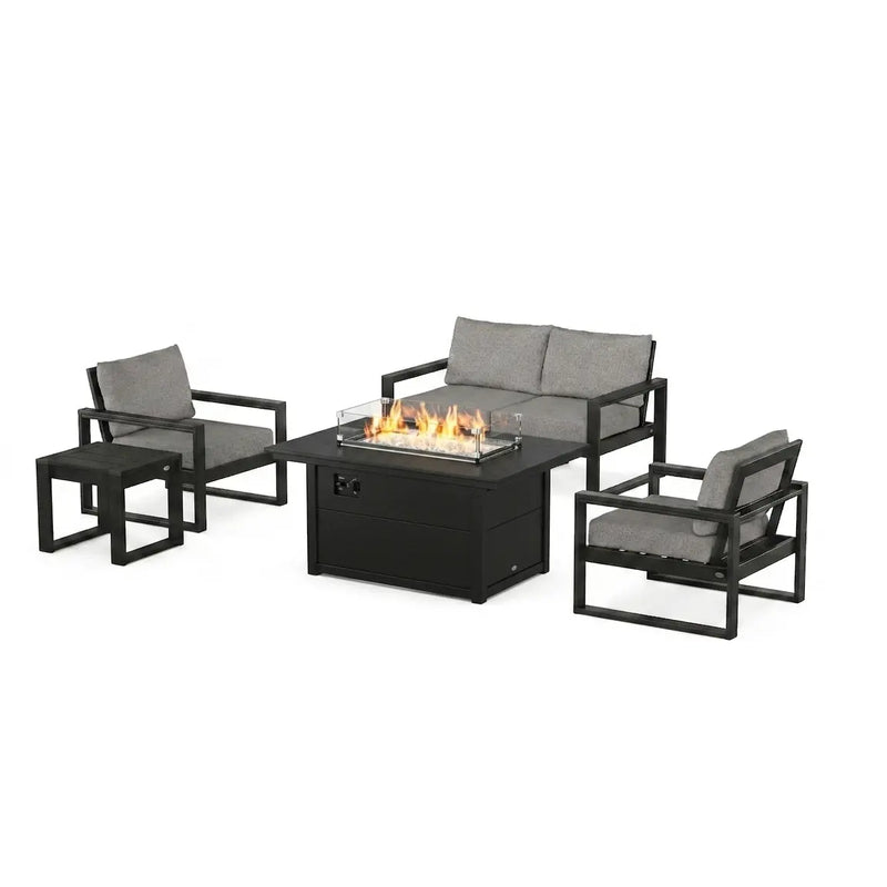Edge 6 Piece Loveseat Firepit Chat Set - The Great Escape