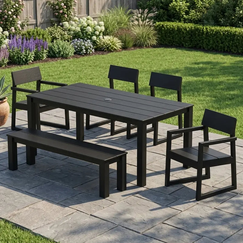 Edge 6 Piece Dining Set W/ Bench - The Great Escape