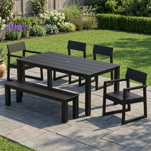 Edge 6 Piece Dining Set W/ Bench - The Great Escape
