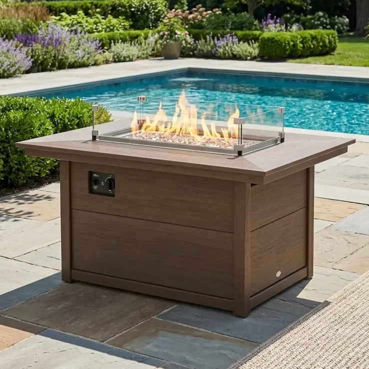 34"x46" Rectangle Modern Fire Pit Table - The Great Escape
