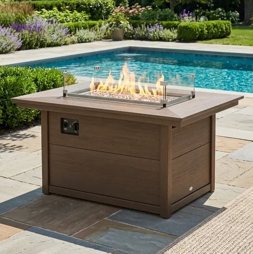 34"x46" Rectangle Modern Fire Pit Table - The Great Escape