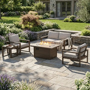 Edge 6 Piece Loveseat Firepit Chat Set - The Great Escape