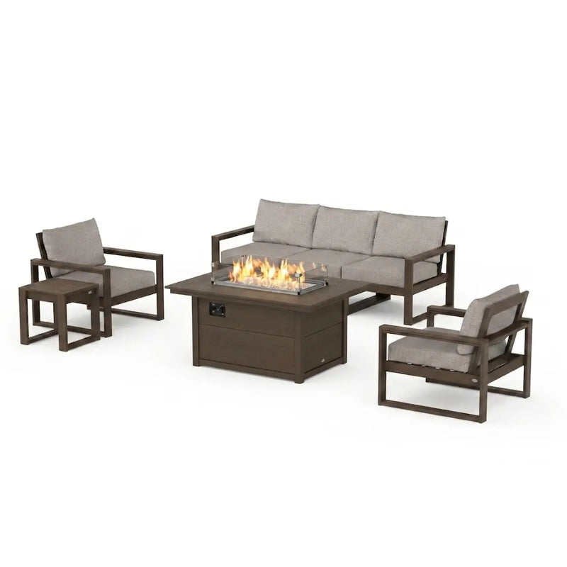 Edge 7 Piece Sofa Firepit Chat Set - The Great Escape