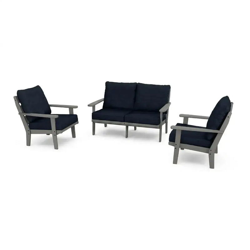 Lakeside Grey 3 Piece Loveseat Group In Stock - The Great Escape