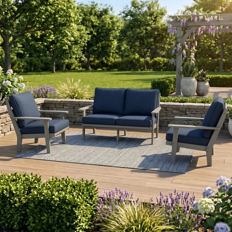Lakeside Grey 3 Piece Loveseat Group In Stock - The Great Escape
