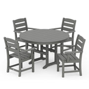 Lakeside 5 Piece Round Farmhouse Dining Set - The Great Escape