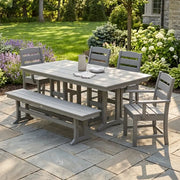 Lakeside 6 Piece Round Farmhouse Dining Set Slate Grey - The Great Escape