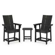 Modern Curveback 3 Piece Balcony Height Set W/ Side Table - The Great Escape