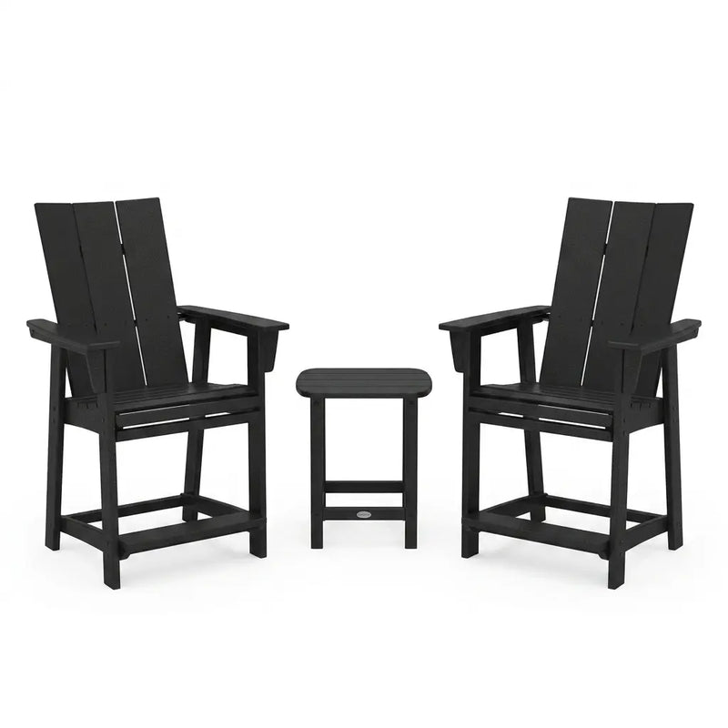 Modern Curveback 3 Piece Balcony Height Set W/ Side Table - The Great Escape