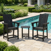 Modern Curveback 3 Piece Balcony Height Set W/ Side Table - The Great Escape