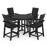 Modern Curveback 5 Piece Counter Height Set - The Great Escape