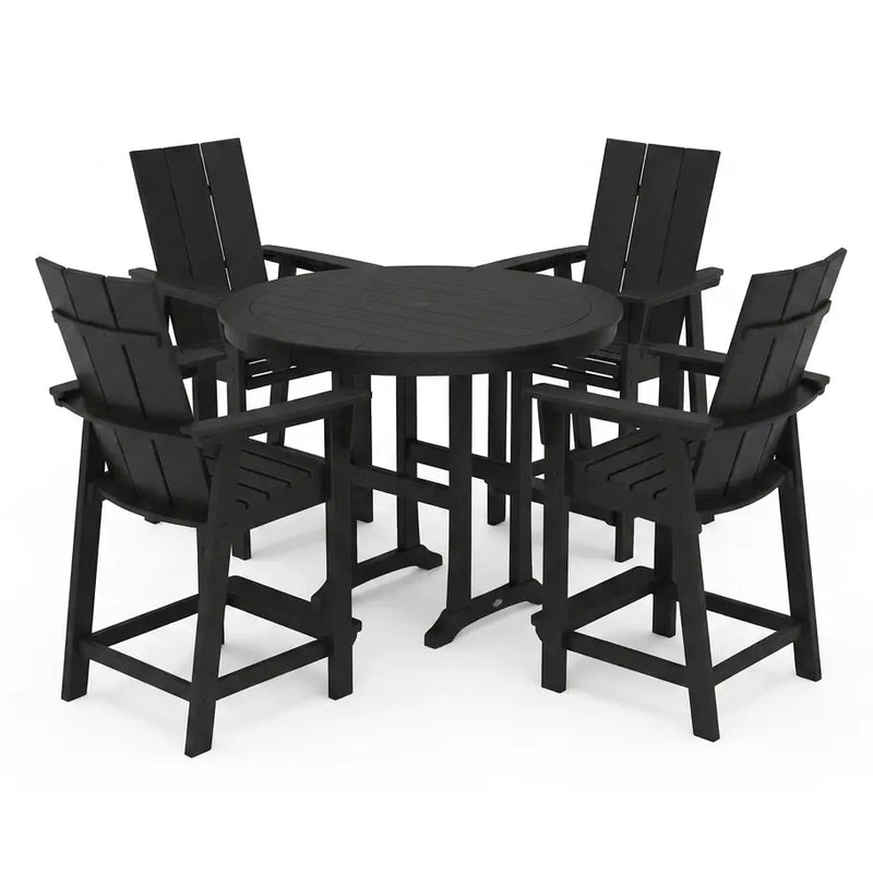 Modern Curveback 5 Piece Counter Height Set - The Great Escape