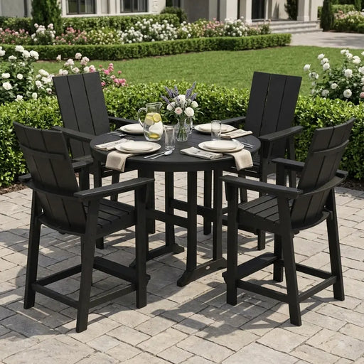 Modern Curveback 5 Piece Counter Height Set - The Great Escape