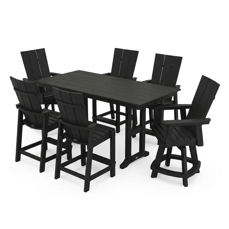 Modern Curveback 7 Piece Counter Height Set - The Great Escape