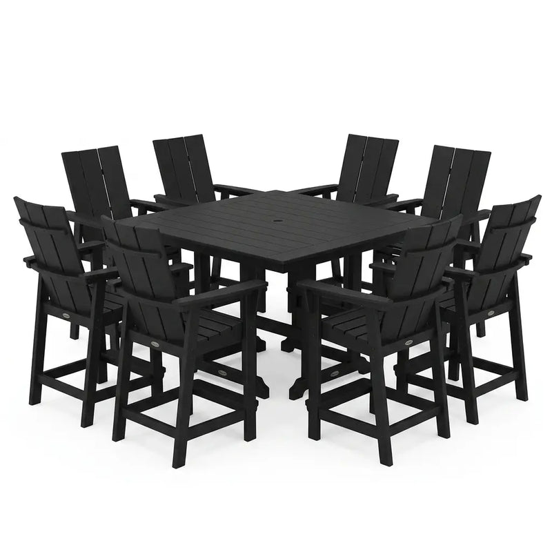 Modern Curveback 9 Piece Counter Height Set - The Great Escape