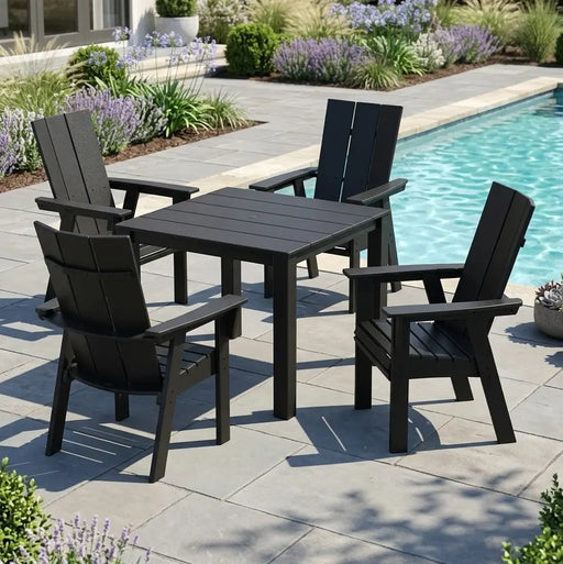 Modern Curveback 5 Piece Dining Set  - The Great Escape