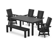 Modern Curveback 6 Piece Dining Set  - The Great Escape