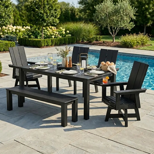Modern Curveback 6 Piece Dining Set - The Great Escape