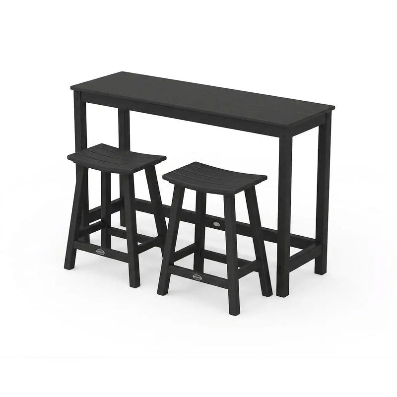 Modern Studio 3 Piece Balcony Height Set W/ Saddle Stools Black - The Great Escape